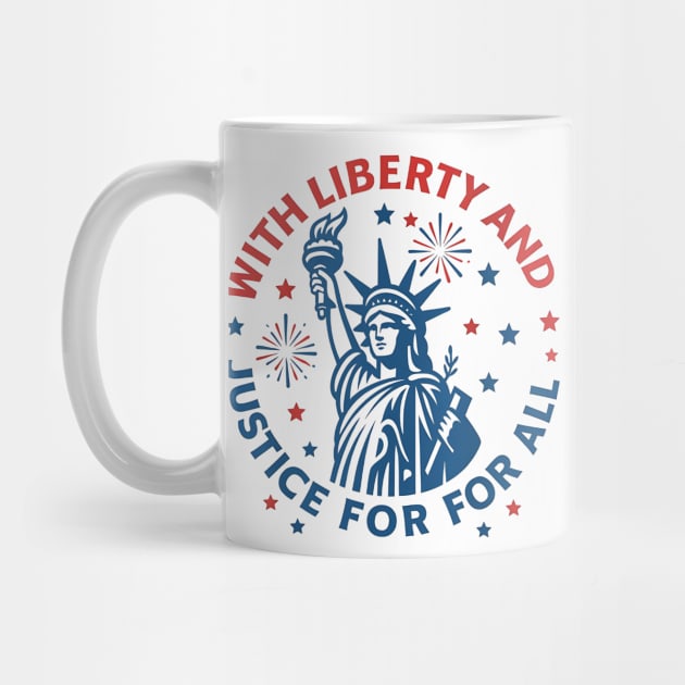Liberty And Justice For All Statue of Liberty Patriotic Design by ArtistTee ⭐⭐⭐⭐⭐